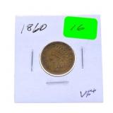 1860 Indian cent VF+