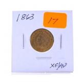 1863 Indian cent XF/AU