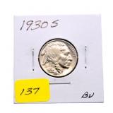 1930S Buffalo nickel BU