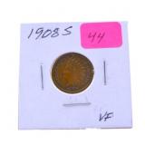 1908 S  Indian cent VF