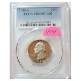 1989S proof Washington quarter PCGS PR69 deep