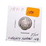 1891O Liberty Seated dime F/VF