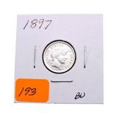 1897 Barber dime BU