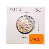 1937S Buffalo nickel BU