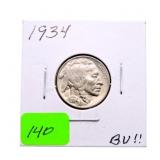 1934 Buffalo nickel BU