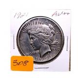 1921 silver Peace dollar AU+