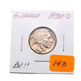 1938D Buffalo nickel BU