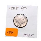 1938D/S Buffalo nickel MS65