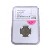 1883 Shield nickel NGC AU cleaned