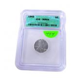 1943 Lincoln steel cent IGC MS64