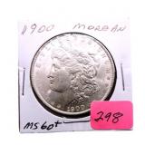 1900 Morgan silver dollar MS60