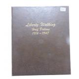 Complete higher grade set of Walking Liberty