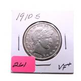 1910S Barber half dollar VF/XF