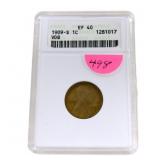 1909SVDB Lincoln cent ANACS XF40