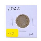 1916D Buffalo nickel VF