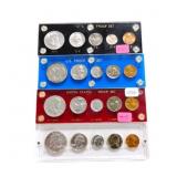 1957, 2 - 1958, 1959 silver proof sets