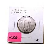 1927S Standing Liberty quarter F