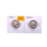 1932D & 1932S Washington quarters AG/G