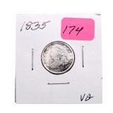 1835 Bust dime VG