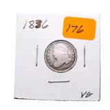 1836 Bust dime VG
