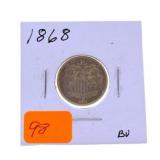 1868 Shield nickel BU