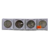 4 silver Peace dollars: 1928S, 1934D, 1935, 1935S