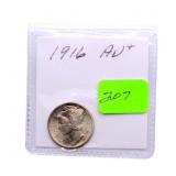 1916 Mercury dime AU