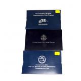 3 commemorative silver dollars: 1991 USO 50th