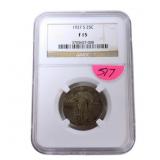 1927S standing Liberty quarter NGC F15