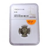 1942/41D Mercury dime NGC F15