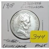 1918 Illinois Centennial commemorative silver
