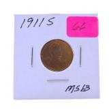1911S Lincoln wheat cent MS63