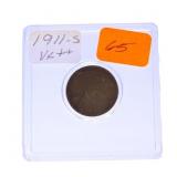 1911S Lincoln wheat cent VF+