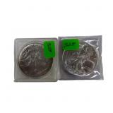 1990 & 2018 silver Eagles
