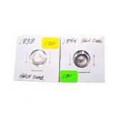 1838 & 1854  Liberty Seated half dimes