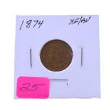 1874 Indian cent XF/AU