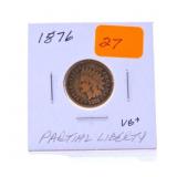 1876 Indian cent VG