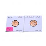 1930 & 1930D MS65  Lincoln wheat cents