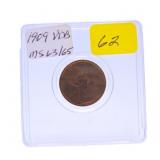 1909 VDB Lincoln wheat cent MS63/65