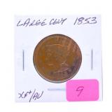 1853 large cent XF+/AU