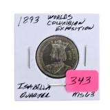1893 Isabella quarter MS63