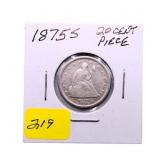 1875S twenty cent piece