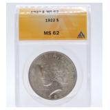 1922 Peace dollar ANACS MS62