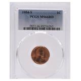 1954-S Lincoln cent PCGS MS66RD