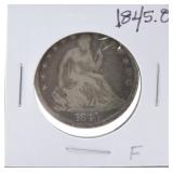 1845-O Seated Liberty half F