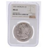 1921 Morgan dollar NGC MS63