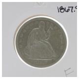 1867-S Seated Liberty half F