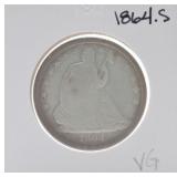 1864-S Seated Liberty half VG