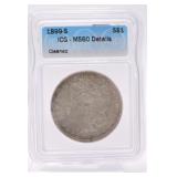 1899-S Morgan dollar ICG MS60 details, cleaned