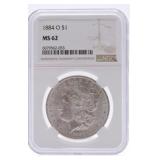 1884-O Morgan dollar NGC MS62